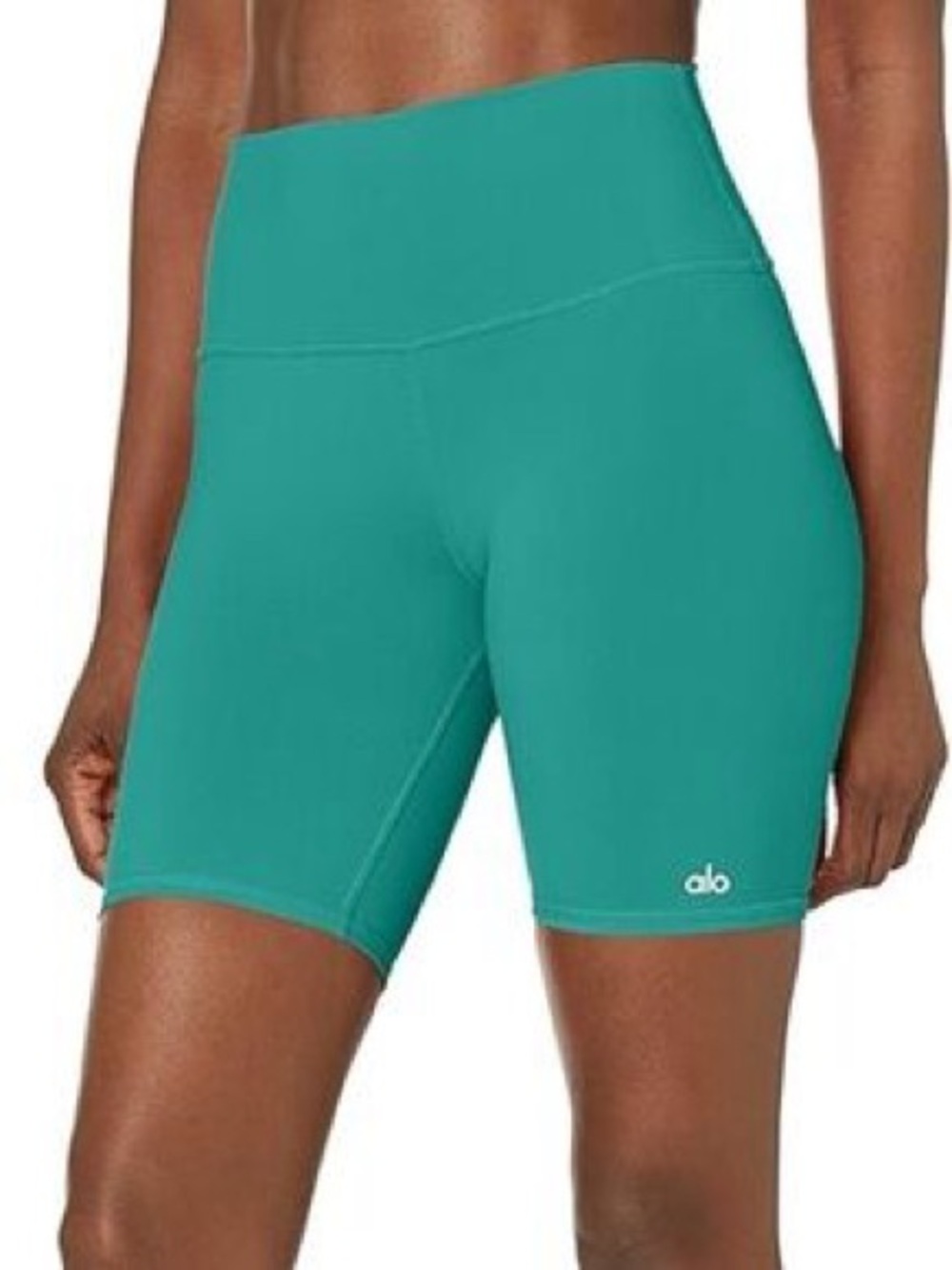 Alo Yoga High-Waist Teal Bike Shorts - Women's Activewear XS